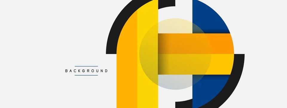 Geometric shapes composition abstract background. Circles lines and rectangles Stockillustratie