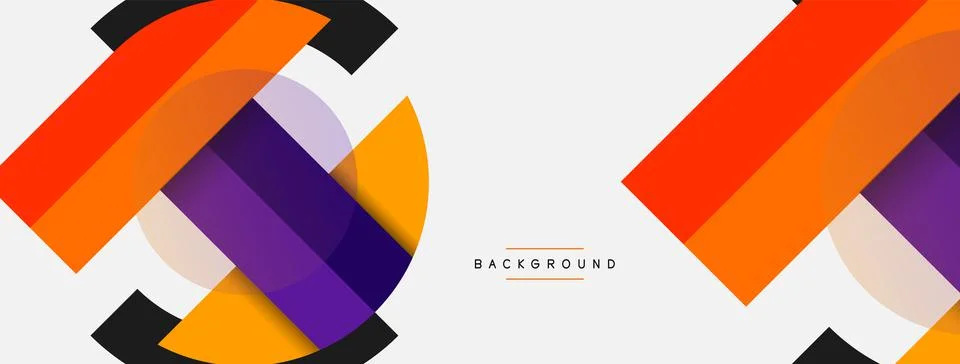 Geometric shapes composition abstract background. Circles lines and rectangles イラスト素材