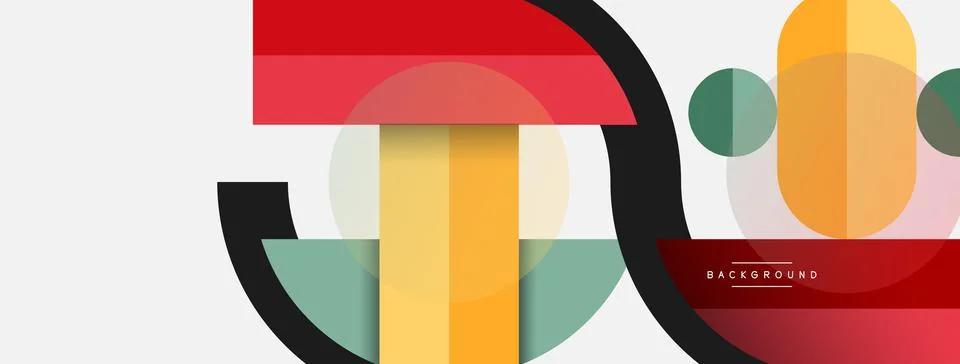 Geometric shapes composition abstract background. Circles lines and rectangles 스톡 일러스트
