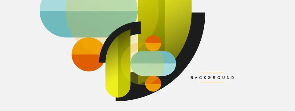 Geometric shapes composition abstract background. Circles lines and rectangles 스톡 일러스트