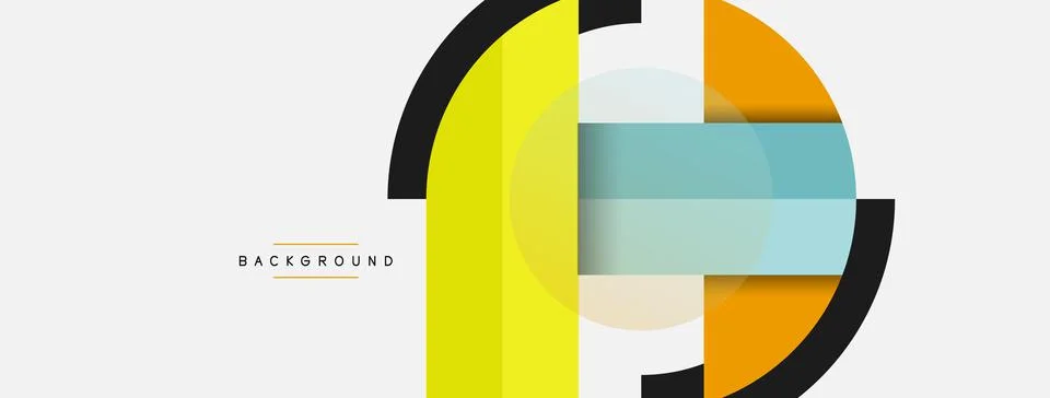 Geometric shapes composition abstract background. Circles lines and rectangles 스톡 일러스트