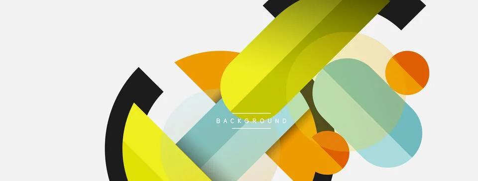 Geometric shapes composition abstract background. Circles lines and rectangles 스톡 일러스트