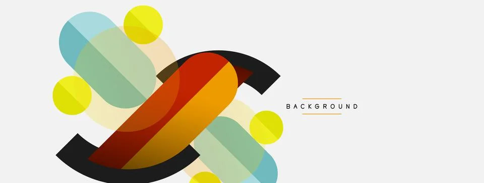 Geometric shapes composition abstract background. Circles lines and rectangles イラスト素材