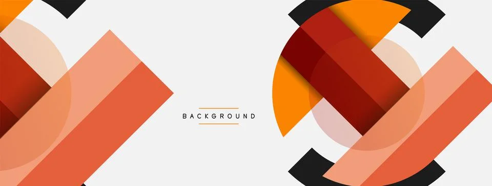 Geometric shapes composition abstract background. Circles lines and rectangles Stock Illustration