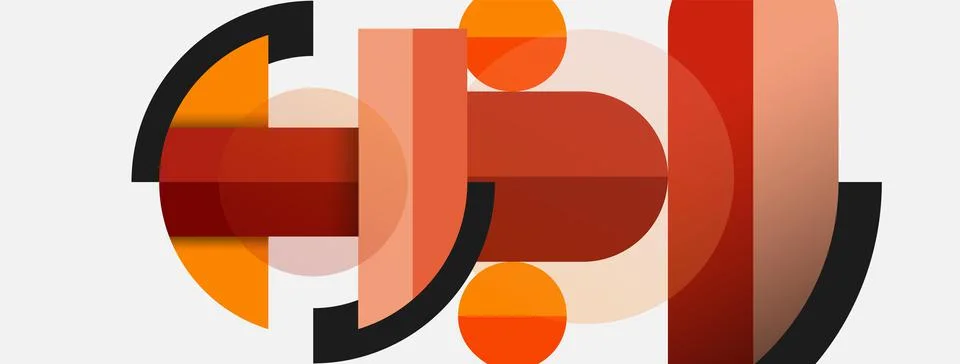 Geometric shapes composition abstract background. Circles lines and rectangles 스톡 일러스트