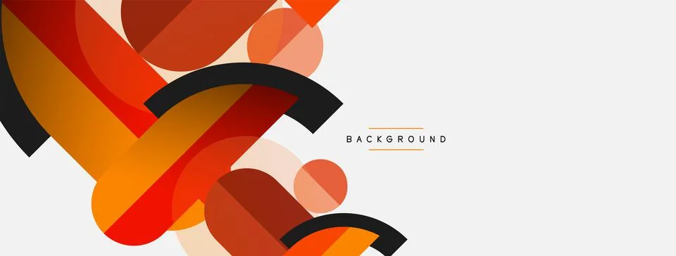 Geometric shapes composition abstract background. Circles lines and rectangles Stock Illustration