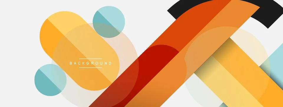 Geometric shapes composition abstract background. Circles lines and rectangles Stock Illustration