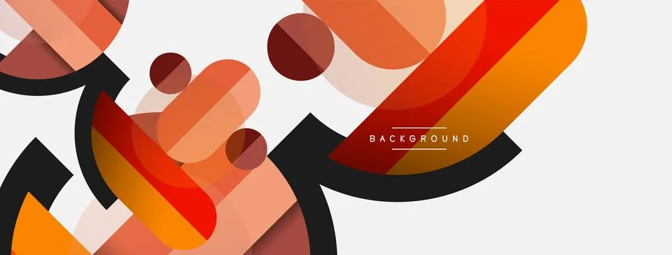 Geometric shapes composition abstract background. Circles lines and rectangles 스톡 일러스트