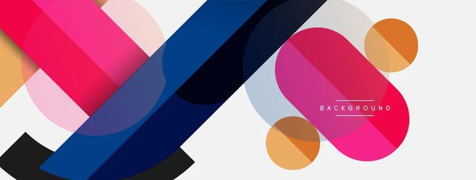 Geometric shapes composition abstract background. Circles lines and rectangles 스톡 일러스트