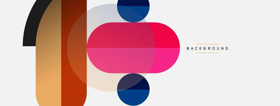 Geometric shapes composition abstract background. Circles lines and rectangles Stock Illustration