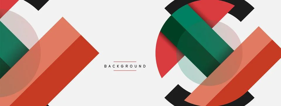 Geometric shapes composition abstract background. Circles lines and rectangles 스톡 일러스트
