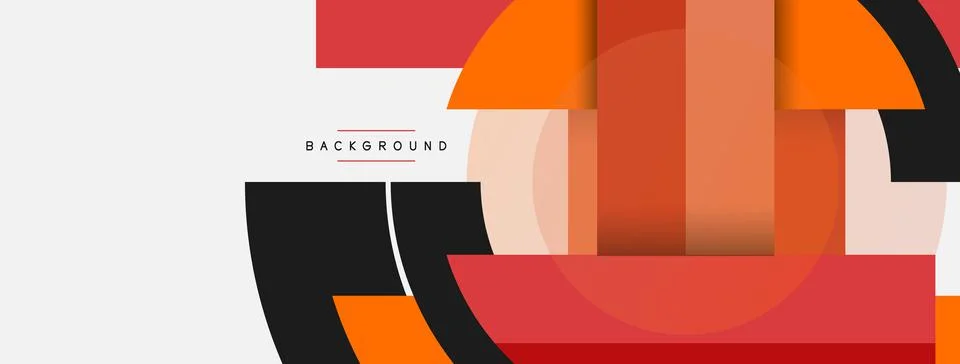 Geometric shapes composition abstract background. Circles lines and rectangles 스톡 일러스트