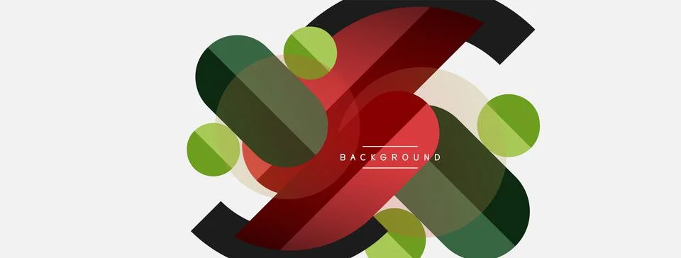 Geometric shapes composition abstract background. Circles lines and rectangles Stock Illustration