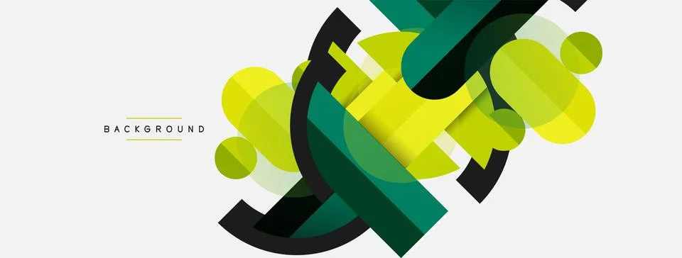 Geometric shapes composition abstract background. Circles lines and rectangles イラスト素材