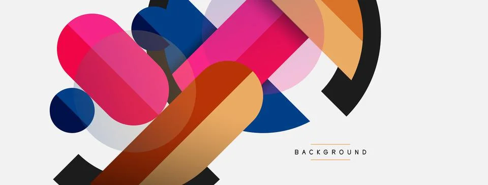 Geometric shapes composition abstract background. Circles lines and rectangles 스톡 일러스트