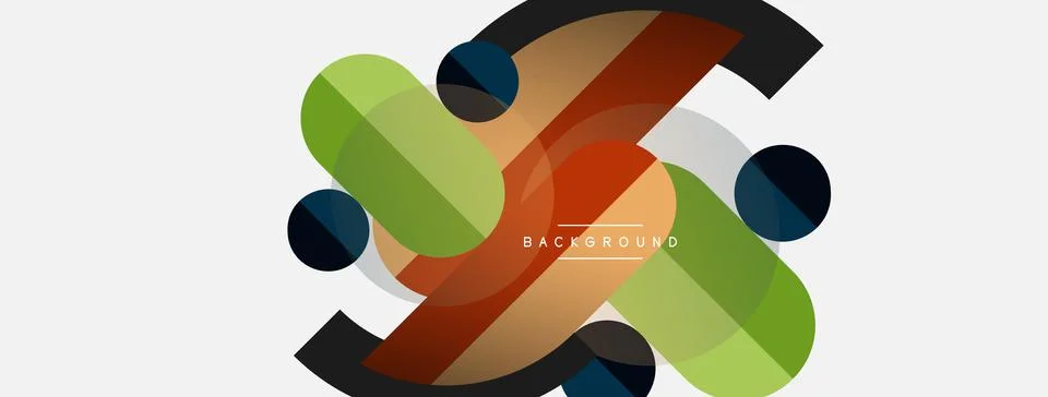 Geometric shapes composition abstract background. Circles lines and rectangles 스톡 일러스트