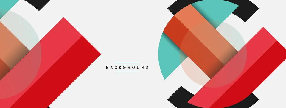 Geometric shapes composition abstract background. Circles lines and rectangles 스톡 일러스트