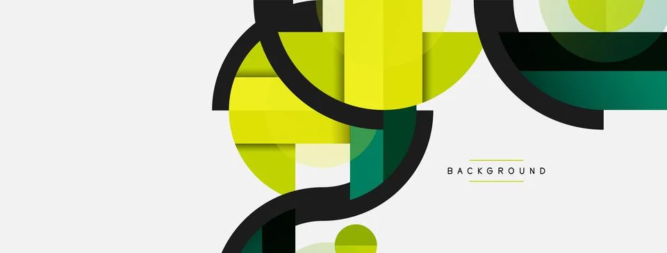Geometric shapes composition abstract background. Circles lines and rectangles 스톡 일러스트