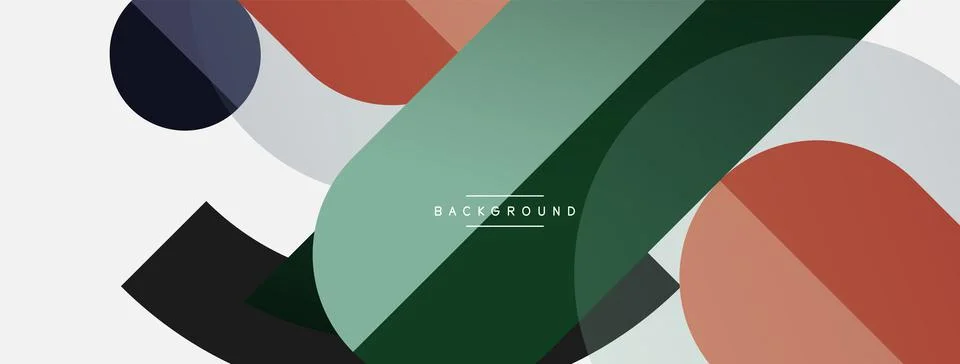 Geometric shapes composition abstract background. Circles lines and rectangles イラスト素材