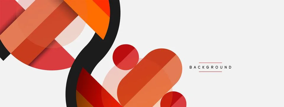 Geometric shapes composition abstract background. Circles lines and rectangles 스톡 일러스트