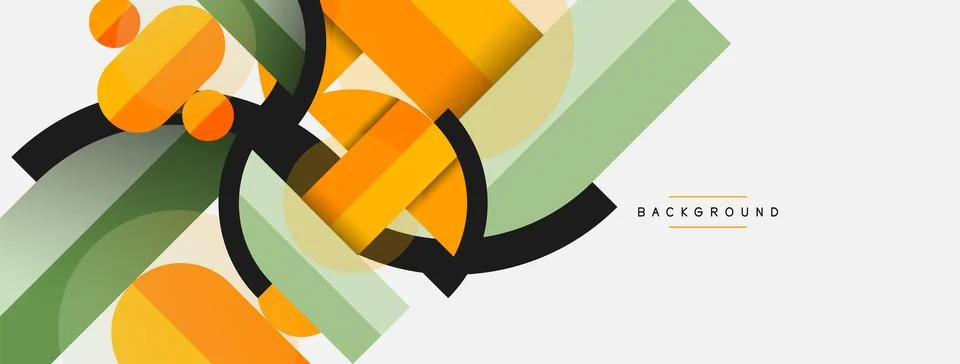 Geometric shapes composition abstract background. Circles lines and rectangles 스톡 일러스트