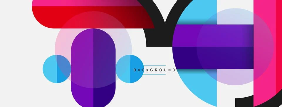 Geometric shapes composition abstract background. Circles lines and rectangles 스톡 일러스트