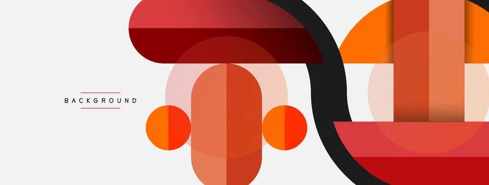 Geometric shapes composition abstract background. Circles lines and rectangles イラスト素材