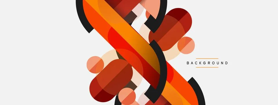 Geometric shapes composition abstract background. Circles lines and rectangles Stock Illustration