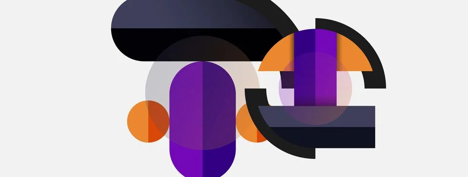 Geometric shapes composition abstract background. Circles lines and rectangles Stockillustratie
