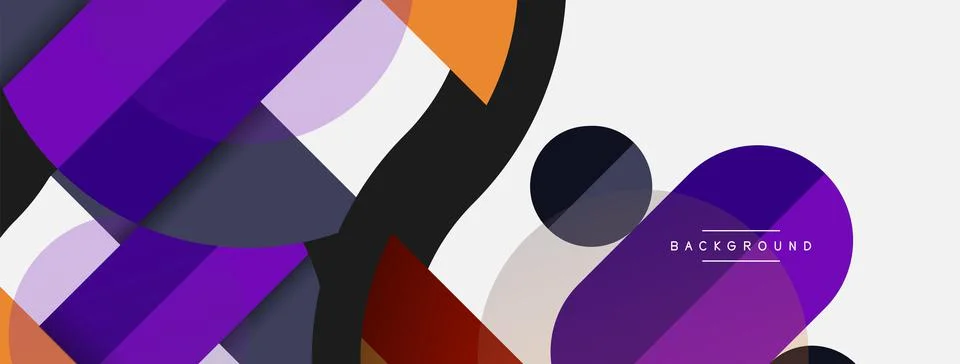 Geometric shapes composition abstract background. Circles lines and rectangles Illustration