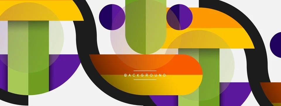 Geometric shapes composition abstract background. Circles lines and rectangles イラスト素材