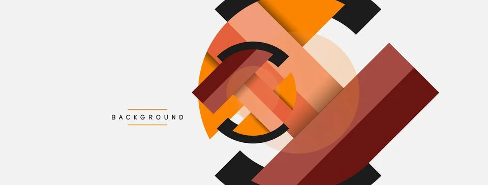 Geometric shapes composition abstract background. Circles lines and rectangles 스톡 일러스트
