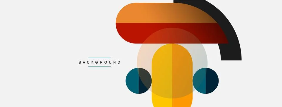 Geometric shapes composition abstract background. Circles lines and rectangles 库存插图