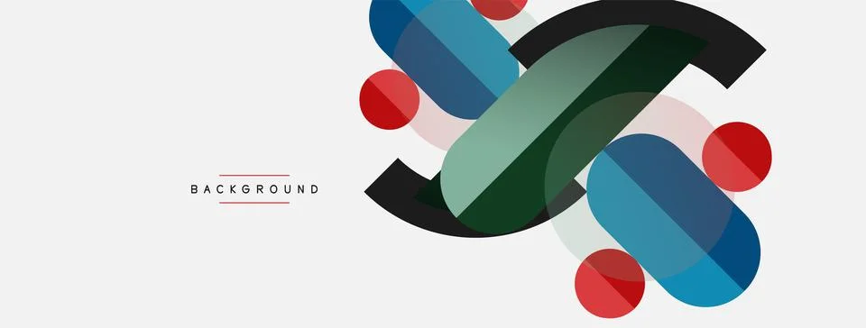 Geometric shapes composition abstract background. Circles lines and rectangles 스톡 일러스트