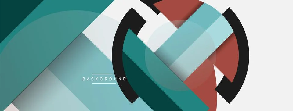 Geometric shapes composition abstract background. Circles lines and rectangles イラスト素材