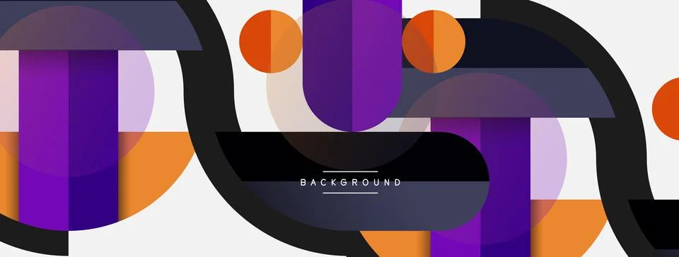 Geometric shapes composition abstract background. Circles lines and rectangles 스톡 일러스트