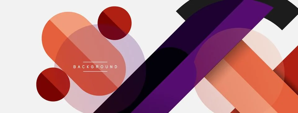 Geometric shapes composition abstract background. Circles lines and rectangles Stock Illustration