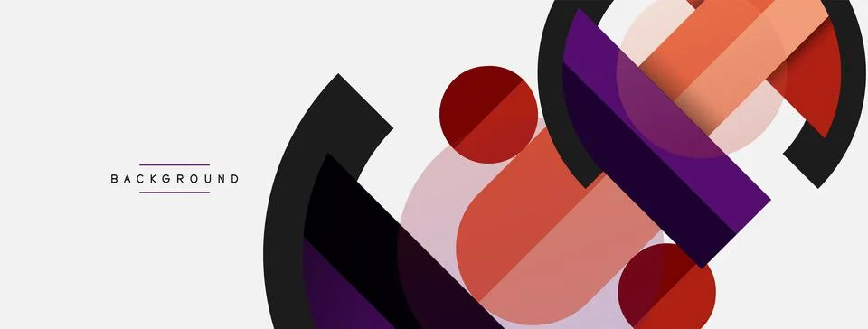 Geometric shapes composition abstract background. Circles lines and rectangles イラスト素材