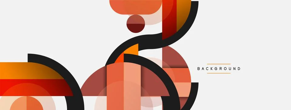 Geometric shapes composition abstract background. Circles lines and rectangles 스톡 일러스트