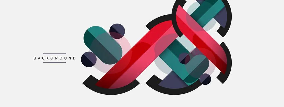 Geometric shapes composition abstract background. Circles lines and rectangles イラスト素材