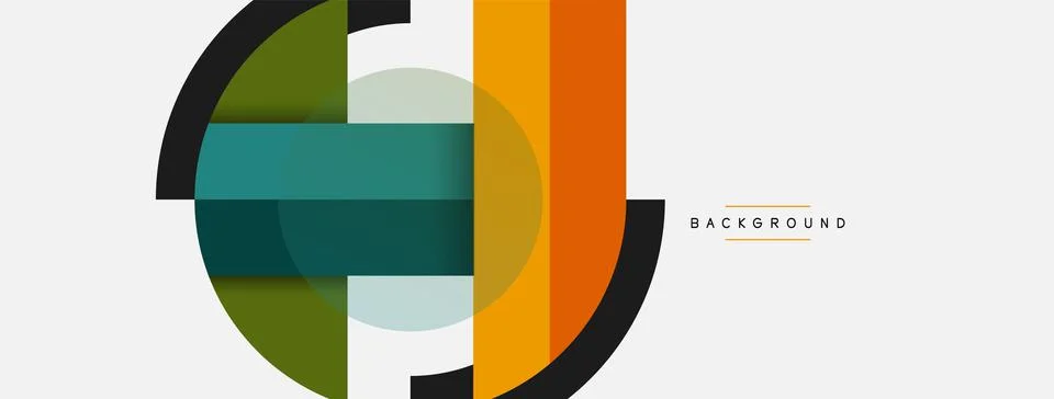 Geometric shapes composition abstract background. Circles lines and rectangles 스톡 일러스트