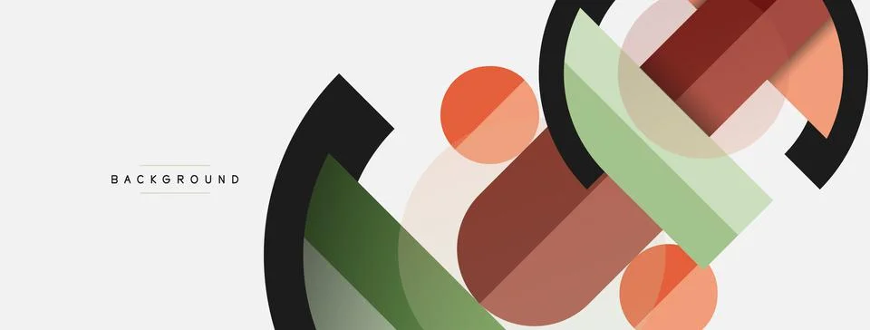 Geometric shapes composition abstract background. Circles lines and rectangles 스톡 일러스트