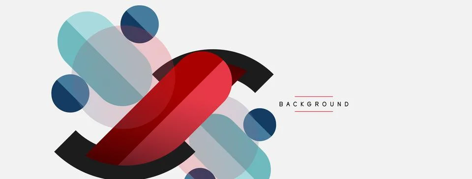 Geometric shapes composition abstract background. Circles lines and rectangles 스톡 일러스트