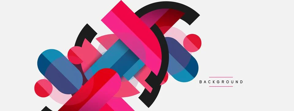 Geometric shapes composition abstract background. Circles lines and rectangles イラスト素材