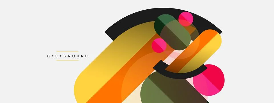 Geometric shapes composition abstract background. Circles lines and rectangles 스톡 일러스트