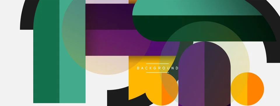 Geometric shapes composition abstract background. Circles lines and rectangles Stock Illustration