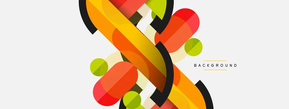 Geometric shapes composition abstract background. Circles lines and rectangles 스톡 일러스트