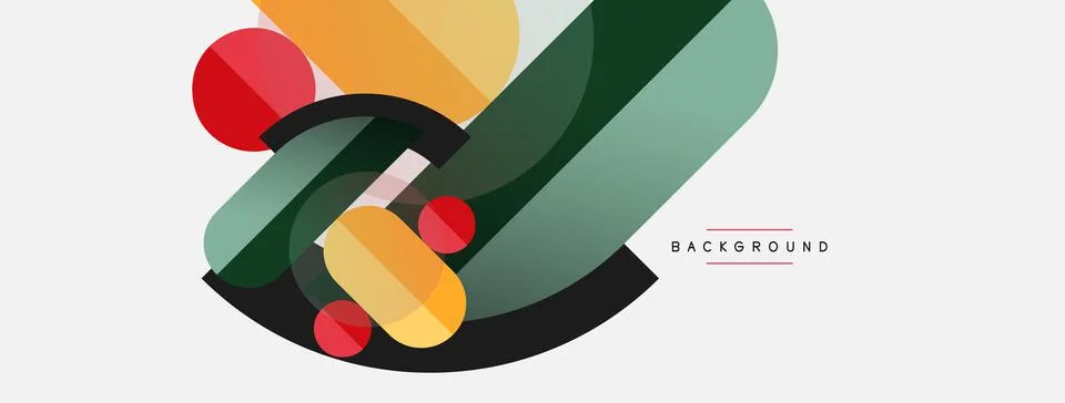 Geometric shapes composition abstract background. Circles lines and rectangles 스톡 일러스트