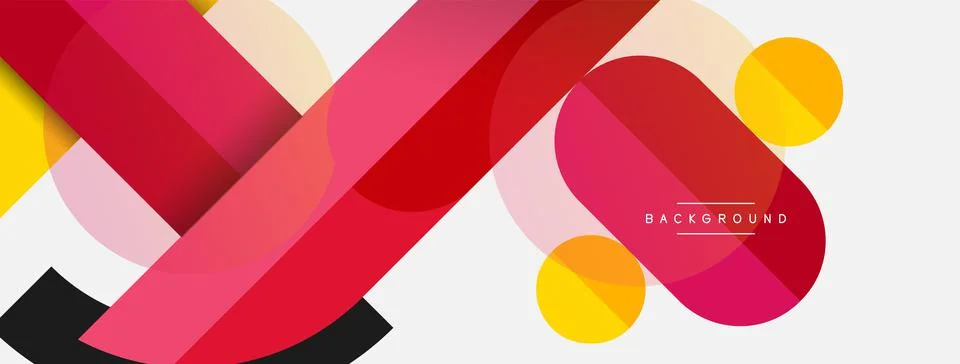 Geometric shapes composition abstract background. Circles lines and rectangles イラスト素材