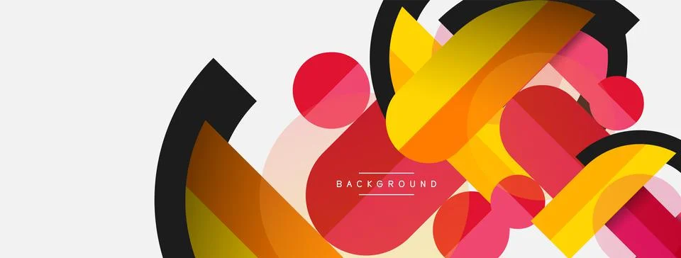 Geometric shapes composition abstract background. Circles lines and rectangles Stockillustratie